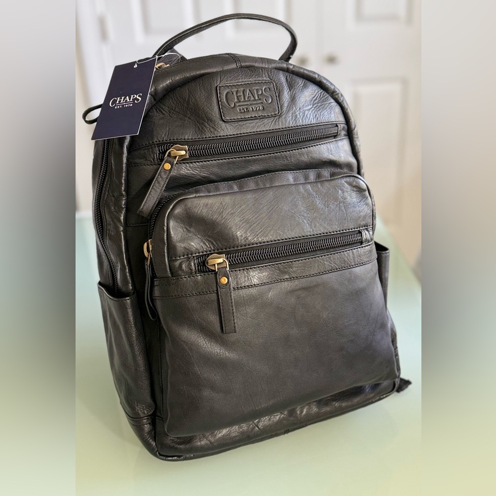 Chaps Black Backpack with Structured Design
